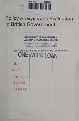Policy analysis and evaluation in British government