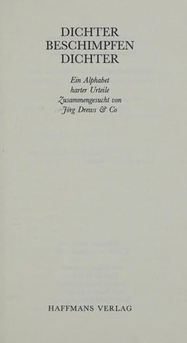 Dichter beschimpfen Dichter