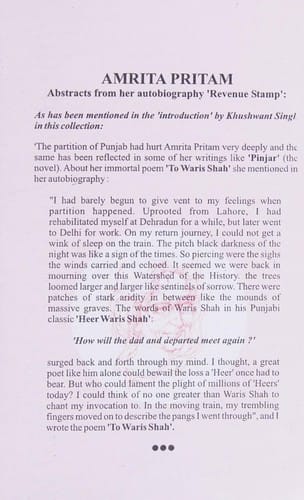 Punjabi poems of Amrita Pritam / with English translation by Khushwant Singh = Amr̥tā Prītama kī śāyarī / Aṅgrezī padyānuvāda Khuśavanta Siṃha = Ammritā Prītama dī shāirī