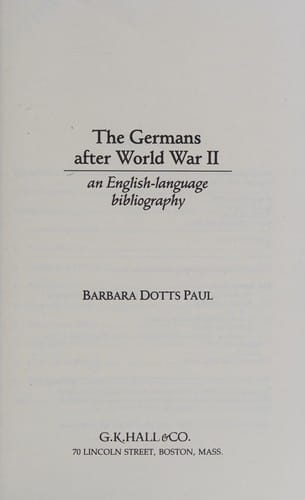 The Germans after World War II