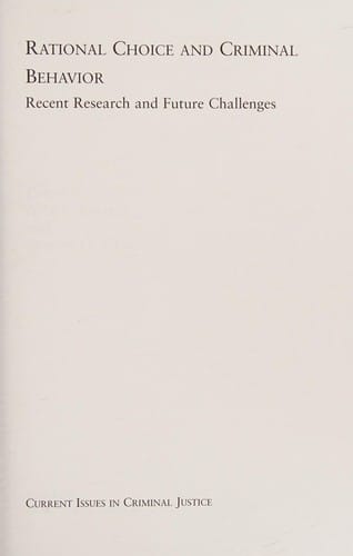 Rational choice and criminal behavior