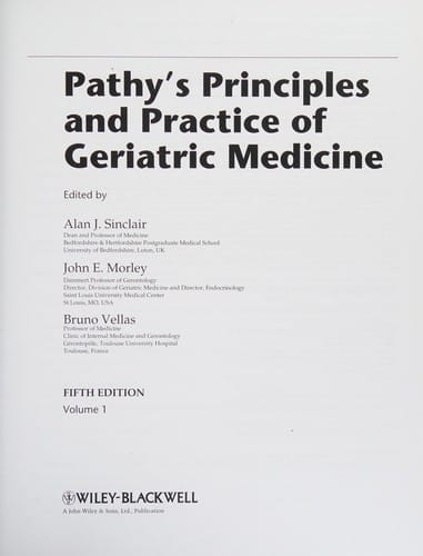 Pathy's principles and practice of geriatric medicine