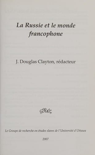 La Russie et le monde francophone