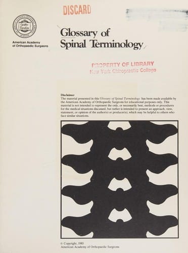 Glossary of spinal terminology