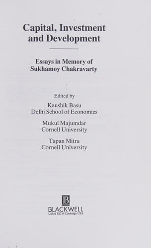 Capital, investment, and development