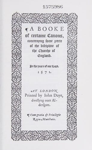 A booke of certaine canons