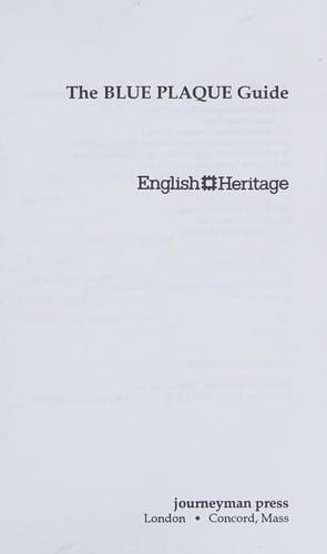 The Blue plaque guide