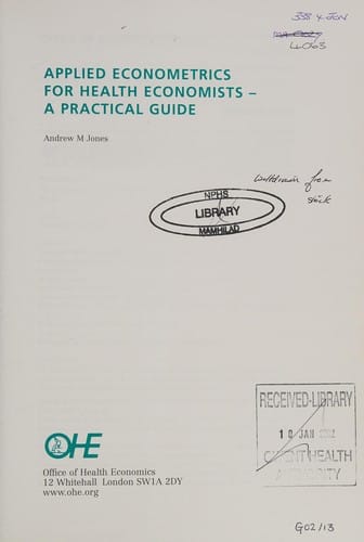 Applied econometrics for health economists
