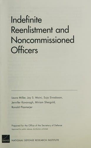 Indefinite reenlistment and noncommissioned officers