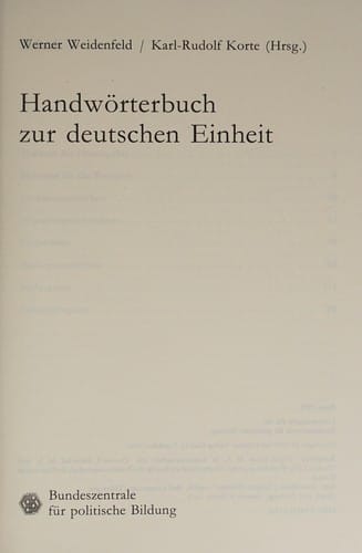 Handwörterbuch zur deutschen Einheit