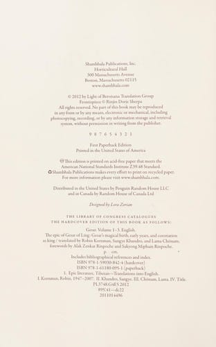 The epic of Gesar of Ling