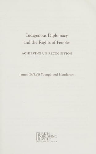 Indigenous diplomacy and the rights of peoples
