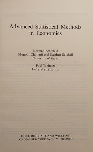 Advanced statistical methods in economics