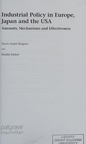 Industrial policy in Europe, Japan, and the USA