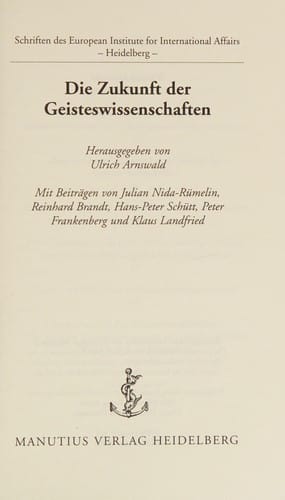 Die Zukunft der Geisteswissenschaften