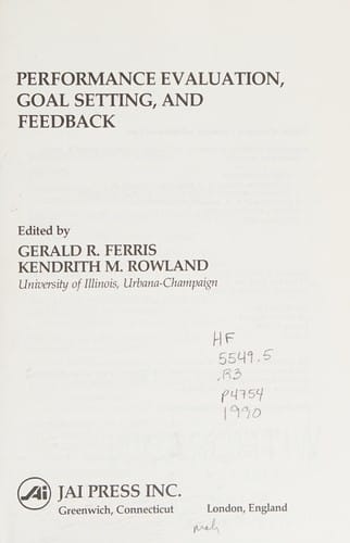 Performance evaluation, goal setting, and feedback