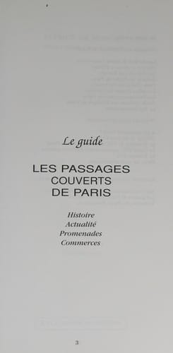 Les passages couverts de Paris