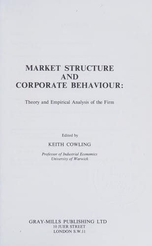 Market structure and corporate behaviour