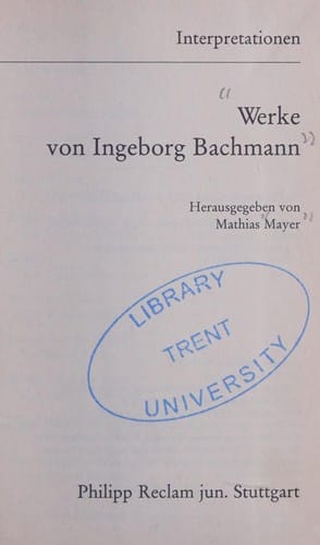 Werke von Ingeborg Bachmann