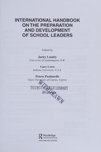 International handbook on the preparation and development of school leaders