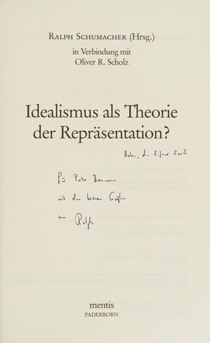 Idealismus als Theorie der Repräsentation?