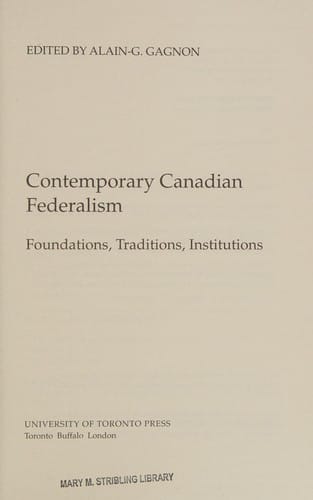 Contemporary Canadian federalism