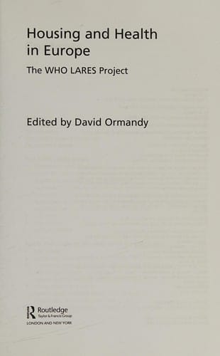 Housing and health in Europe