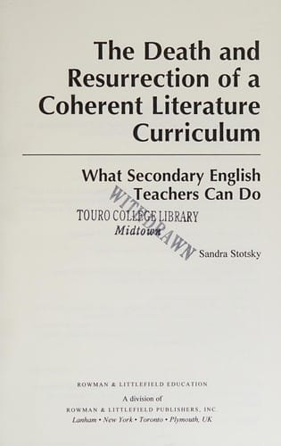 The death and resurrection of a coherent literature curriculum