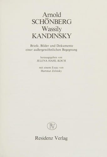 Arnold Schönberg, Wassily Kandinsky