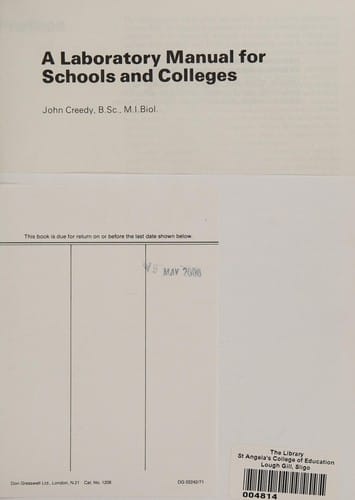 A laboratory manual for schools and colleges