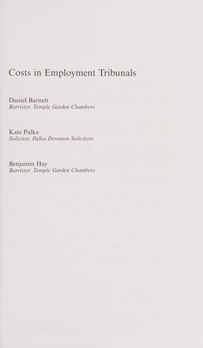 Costs in employment tribunals