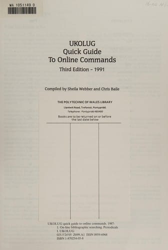 UKOLUG quick guide to online commands
