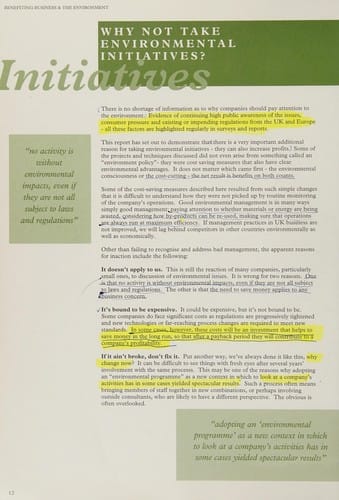 Benefiting business & the environment