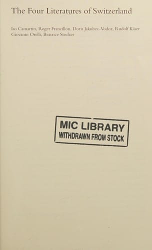 The four literatures of Switzerland