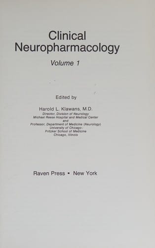 Clinical neuropharmacology