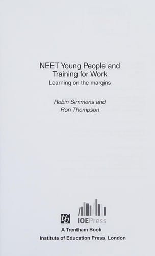 NEET young people and training for work