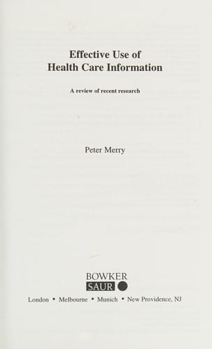 Effective use of health care information