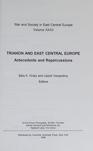 Trianon and East Central Europe