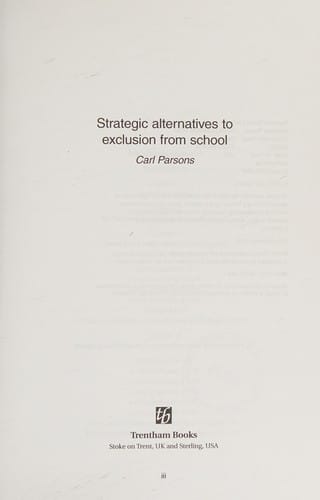 Strategic alternatives to exclusion from school