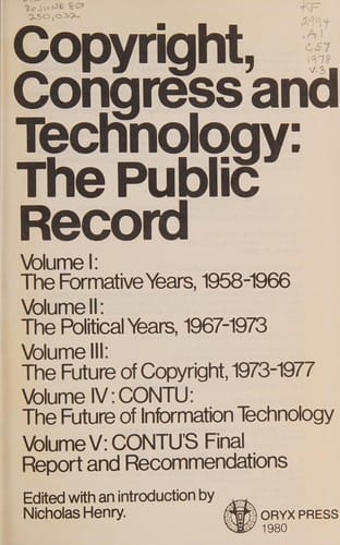 Copyright, Congress, and technology