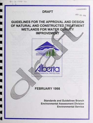 Guidelines for the approval and design of natural and constructed treatment wetlands for water quality improvement