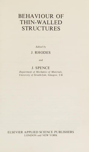 Behaviour of thin-walled structures