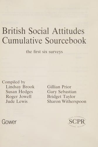 British social attitudes cumulative sourcebook
