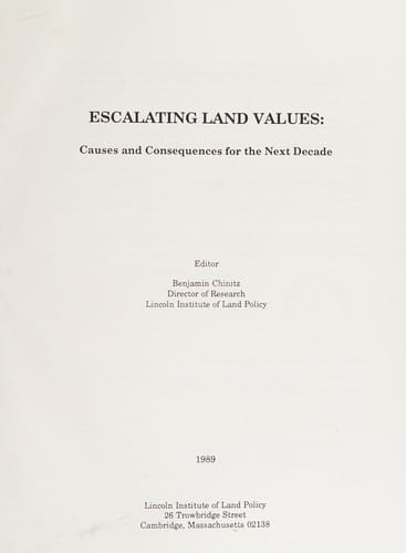 Escalating land values
