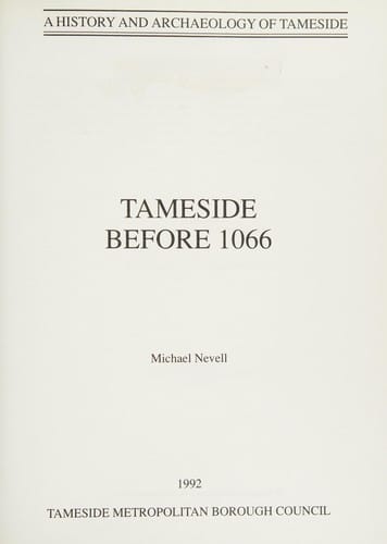 Tameside before 1066