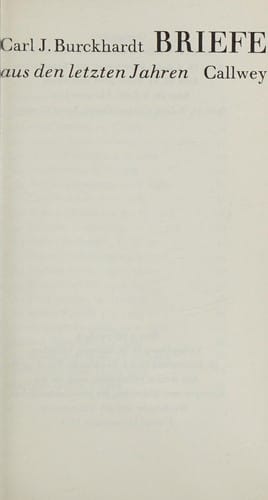 Briefe aus den letzten Jahren