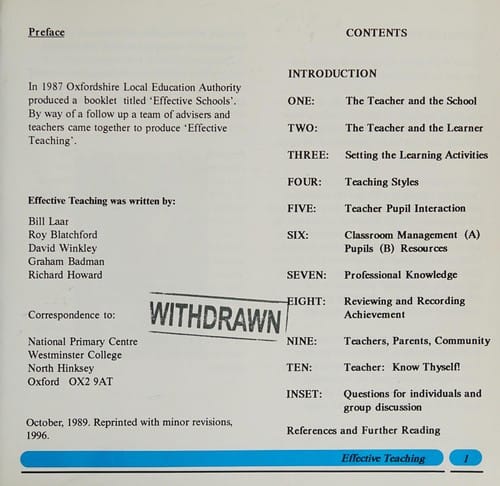 Effective teaching