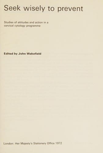 Seek wisely to prevent