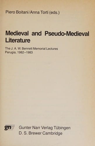 Medieval and Pseudo-Medieval Literature