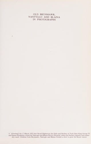 Old Brynmawr, Nantyglo and Blaina in photographs